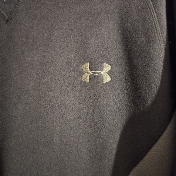 Mens Under Armour Fleece Pull Over Black And Gray Size Medium - Picture 3 of 6